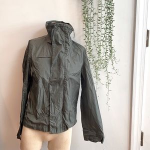 diesel brand green utility wind breaker with cowl neck size medium